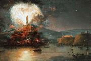 Jan Bogumil Plersch Fireworks in honor of Catherine II in 1787. France oil painting artist